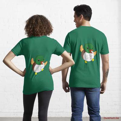 Super duck Green Essential T-Shirt (Back printed) image