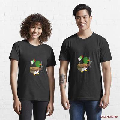 Kamikaze Duck Black Essential T-Shirt (Front printed) image
