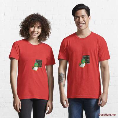 Prof Duck Red Essential T-Shirt (Front printed) image