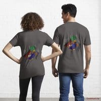 Dead Boss Duck (smoky) Charcoal Heather Essential T-Shirt (Back printed)