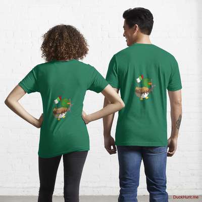 Kamikaze Duck Green Essential T-Shirt (Back printed) image
