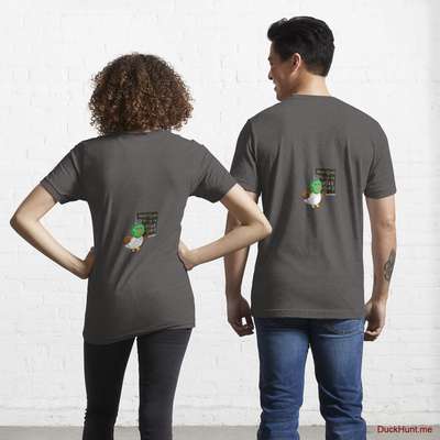 Prof Duck Charcoal Heather Essential T-Shirt (Back printed) image