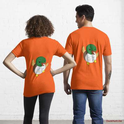 Super duck Orange Essential T-Shirt (Back printed) image