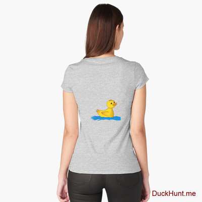 Plastic Duck Heather Grey Fitted Scoop T-Shirt (Back printed) image