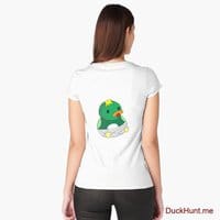 Baby duck White Fitted Scoop T-Shirt (Back printed)
