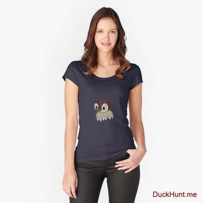 Ghost Duck (fogless) Navy Fitted Scoop T-Shirt (Front printed) image