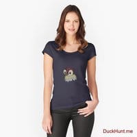 Ghost Duck (fogless) Navy Fitted Scoop T-Shirt (Front printed)