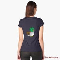 Normal Duck Navy Fitted Scoop T-Shirt (Back printed)