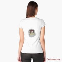 Ghost Duck (foggy) White Fitted Scoop T-Shirt (Back printed)