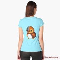Mechanical Duck Turquoise Fitted Scoop T-Shirt (Back printed)