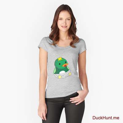 Baby duck Heather Grey Fitted Scoop T-Shirt (Front printed) image