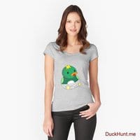 Baby duck Heather Grey Fitted Scoop T-Shirt (Front printed)