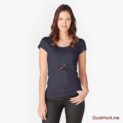 Dead DuckHunt Boss (smokeless) Navy Fitted Scoop T-Shirt (Front printed) image