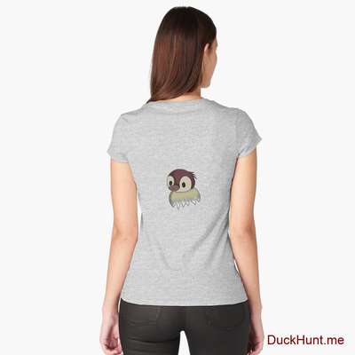 Ghost Duck (fogless) Heather Grey Fitted Scoop T-Shirt (Back printed) image