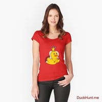 Royal Duck Red Fitted Scoop T-Shirt (Front printed)