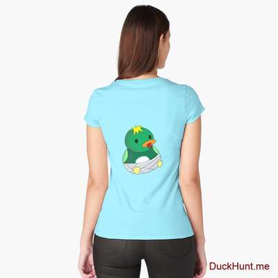 Baby duck Turquoise Fitted Scoop T-Shirt (Back printed) image