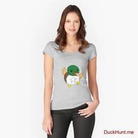 Super duck Heather Grey Fitted Scoop T-Shirt (Front printed)