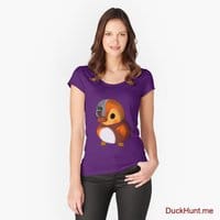 Mechanical Duck Purple Fitted Scoop T-Shirt (Front printed)