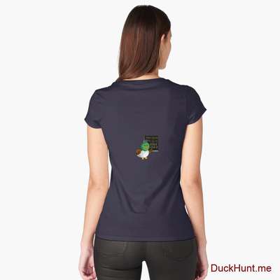 Prof Duck Navy Fitted Scoop T-Shirt (Back printed) image