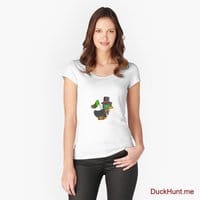 Golden Duck White Fitted Scoop T-Shirt (Back printed)