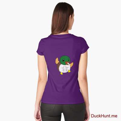 Super duck Purple Fitted Scoop T-Shirt (Back printed) image