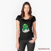 Baby duck Black Fitted Scoop T-Shirt (Front printed)