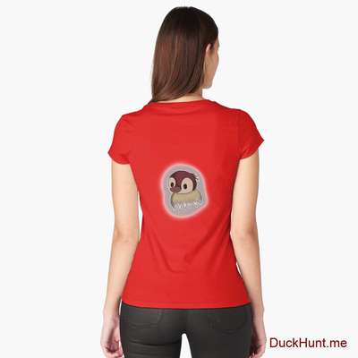 Ghost Duck (foggy) Red Fitted Scoop T-Shirt (Back printed) image