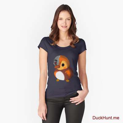 Mechanical Duck Navy Fitted Scoop T-Shirt (Front printed) image