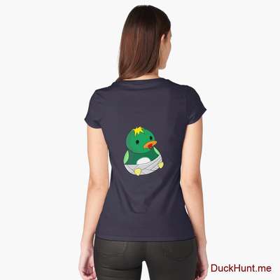 Baby duck Navy Fitted Scoop T-Shirt (Back printed) image