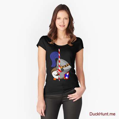 Armored Duck Black Fitted Scoop T-Shirt (Front printed) image