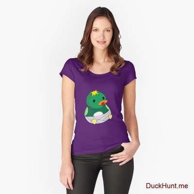 Baby duck Purple Fitted Scoop T-Shirt (Front printed) image