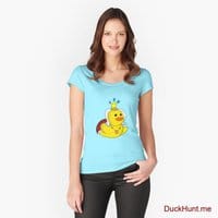 Royal Duck Turquoise Fitted Scoop T-Shirt (Front printed)