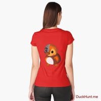 Mechanical Duck Red Fitted Scoop T-Shirt (Back printed)