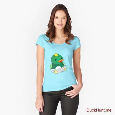 Baby duck Turquoise Fitted Scoop T-Shirt (Front printed) image