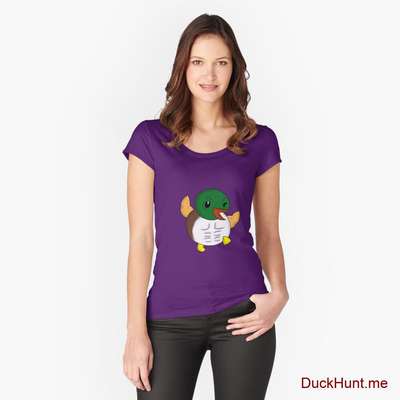 Super duck Purple Fitted Scoop T-Shirt (Front printed) image