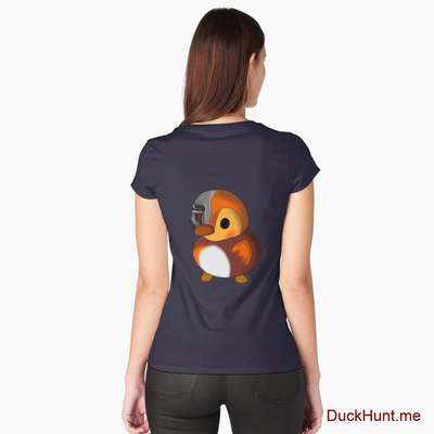 Mechanical Duck Navy Fitted Scoop T-Shirt (Back printed) image