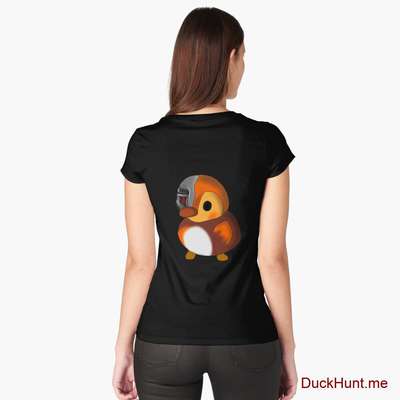 Mechanical Duck Black Fitted Scoop T-Shirt (Back printed) image