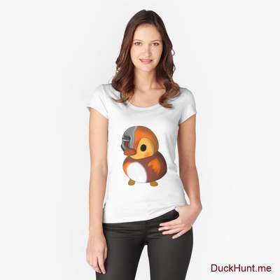 Mechanical Duck White Fitted Scoop T-Shirt (Front printed) image