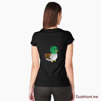 Normal Duck Black Fitted Scoop T-Shirt (Back printed) image