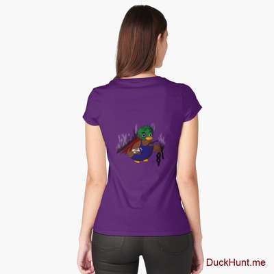 Dead Boss Duck (smoky) Purple Fitted Scoop T-Shirt (Back printed) image