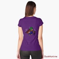 Dead Boss Duck (smoky) Purple Fitted Scoop T-Shirt (Back printed)