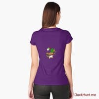 Kamikaze Duck Purple Fitted Scoop T-Shirt (Back printed)