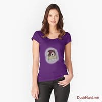 Ghost Duck (foggy) Purple Fitted Scoop T-Shirt (Front printed)