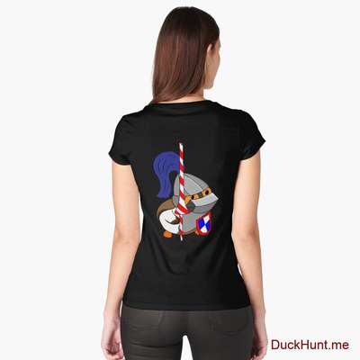 Armored Duck Black Fitted Scoop T-Shirt (Back printed) image