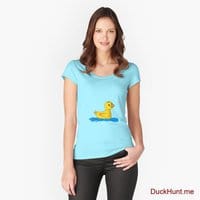Plastic Duck Turquoise Fitted Scoop T-Shirt (Front printed)