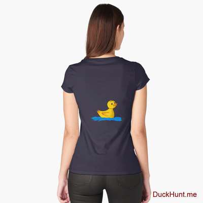 Plastic Duck Navy Fitted Scoop T-Shirt (Back printed) image