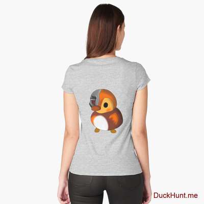 Mechanical Duck Heather Grey Fitted Scoop T-Shirt (Back printed) image