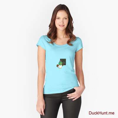 Prof Duck Turquoise Fitted Scoop T-Shirt (Front printed) image