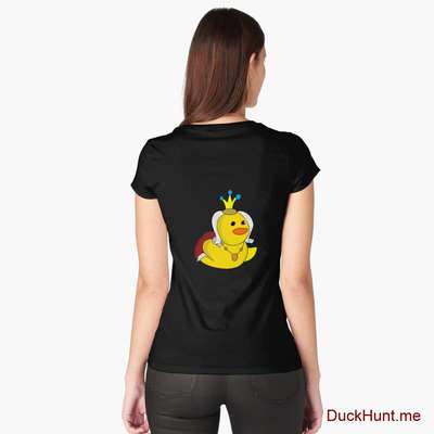 Royal Duck Black Fitted Scoop T-Shirt (Back printed) image
