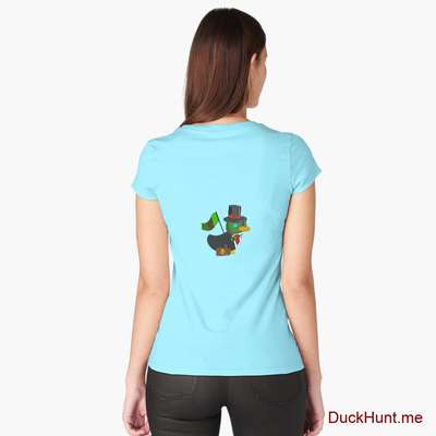Golden Duck Turquoise Fitted Scoop T-Shirt (Front printed) image